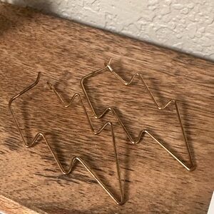 Gold Lightning Bolt Earrings